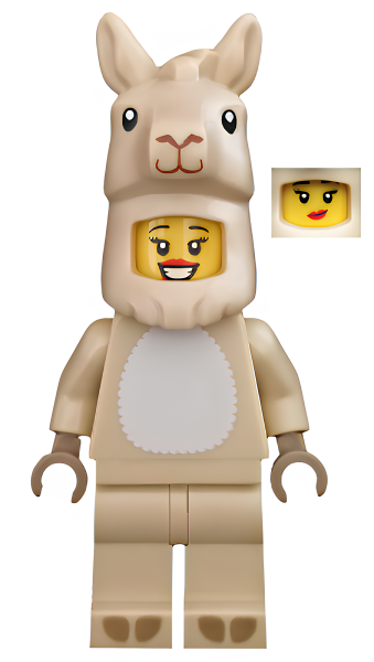 Минифигурка LEGO Llama Costume Girl, Series 20 (Minifigure Only without Stand and Accessories) col364 U